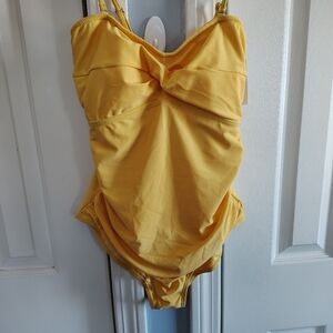 Jones New York Manana Yellow One Piece Bathing Suit M